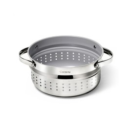 Caraway Caraway Steamer - Stainless Steel Steamer with Handles - Non Stick, Non Toxic Coating - Steam Veggies, Seafood, and More - Compatible With Our Dutch Oven or Sauce Pan - Large