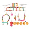 Bird Swing Hanging Toys Wooden Educational Colorful Parrot Swing Chewing
