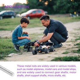 DMiotech 5 Pcs Aluminum Rods,9.5mm Dia 200mm Long Solid Round Rod 6061 Extruded Lathe Bar Stock Aluminum Metal Rods for DIY Craft Model Plane Ship Car