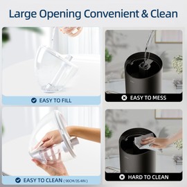 Poksolfy Cool Mist Humidifier for Bedroom,2L Small Air Humidifiers for Bedroom and Office,25dB Air Humidifier for Toy room and Plant,Last Up to 13H on Max Mist Setting (White Transparent)