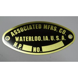 Flywheel Supply 1 3/4, 2, 2 1/2, 3 HP Associated Name Plate Engine Tag Gas Motor