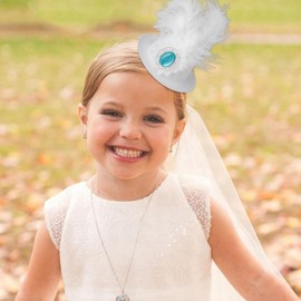 Bohend Flower Rhinestone Mini Top Hat Fancy Feather Hair Fascinators Hat Clips Tea Party Wedding Birthday Hair Accessories 2 PCS for Girls