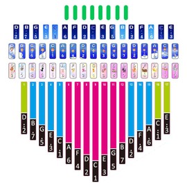 4pcs Kalimba Thumb Piano Note Stickers,17 Keys finger Instrument Training Note Decoration Sign.