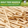 Golf Tees Durable Bamboo Tees 100Pcs 3-1/4" (83mm) Friendly Biodegradable