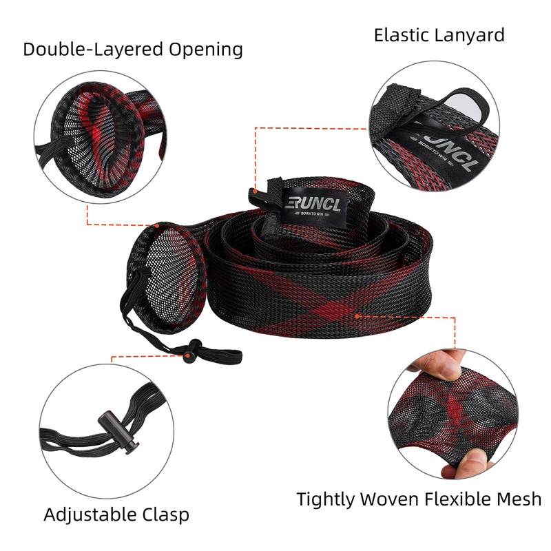 RUNCL Spinning Rod Cases (Red&Black, 2pcs)