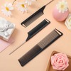 3 Pieces Carbon Fiber and Stainless Steel Hair Combs Set,