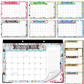 Desk Calendar 2025 - Doodle Large Monthly Desk Calendar (11 x 17 Inches) for Home, Office, and Classroom, 18-Month Desk Calendar 2025-2026 with Thick Paper
