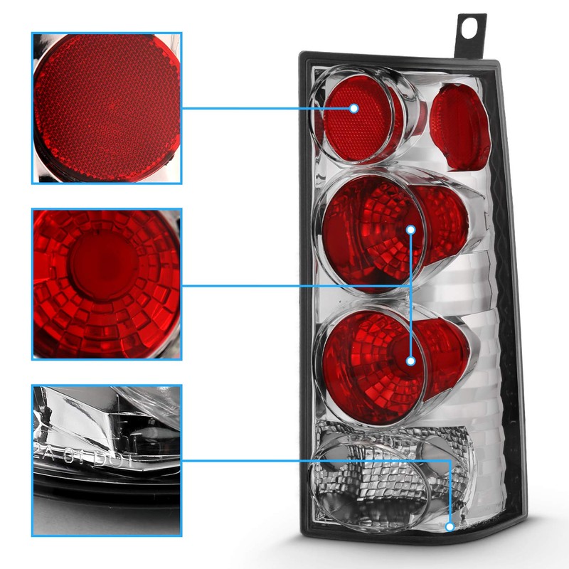AmeriLite Chrome Euro Tail Lights for GMC Savana - Passenger