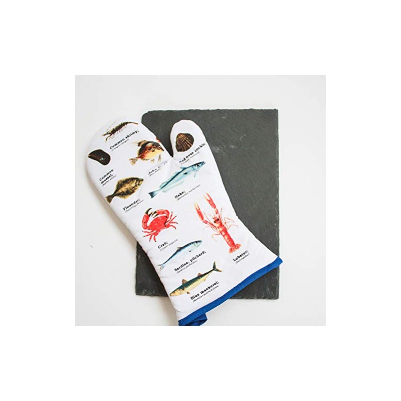 Gift Republic Sea Life Oven Mitt, Fabric, Multi, 33x18x0.3 cm