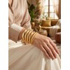 YEEZII Gold Bangle Bracelets for Women, 7Pcs 14K Gold Plated