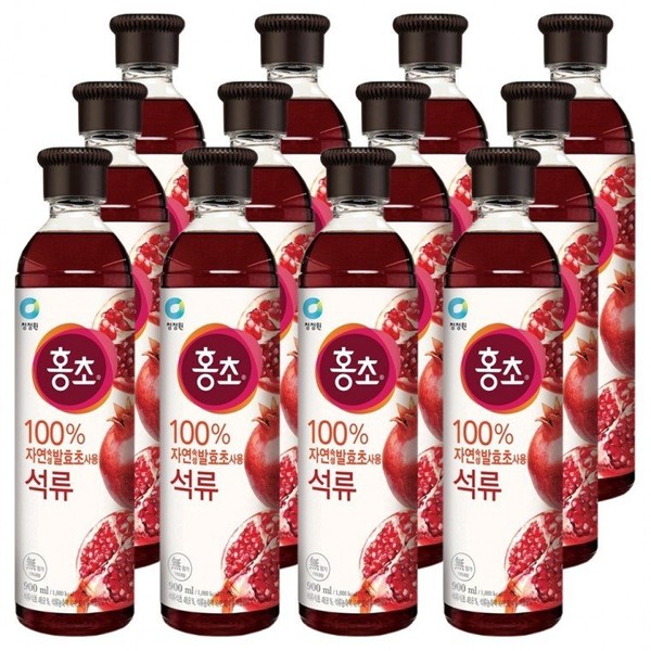 Daesang [On Sale] Daesang Chungjungwon Hongcho Pomegranate 900ML x 12 / 대상 [온세일]대상 청정원 홍초 석류 900ML x 12개