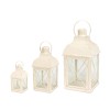 HomeRoots Set of Three Ivory Glass and Metal Geometric Floor