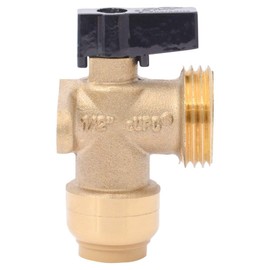 Sharkbite 25560LFA Washing Machine Angle Valve, 1/2 Inch x 3/4 Inch MHT Garden Hose Valve, Push-to-connect Copper, PEX, CPVC, PE-RT Pipe