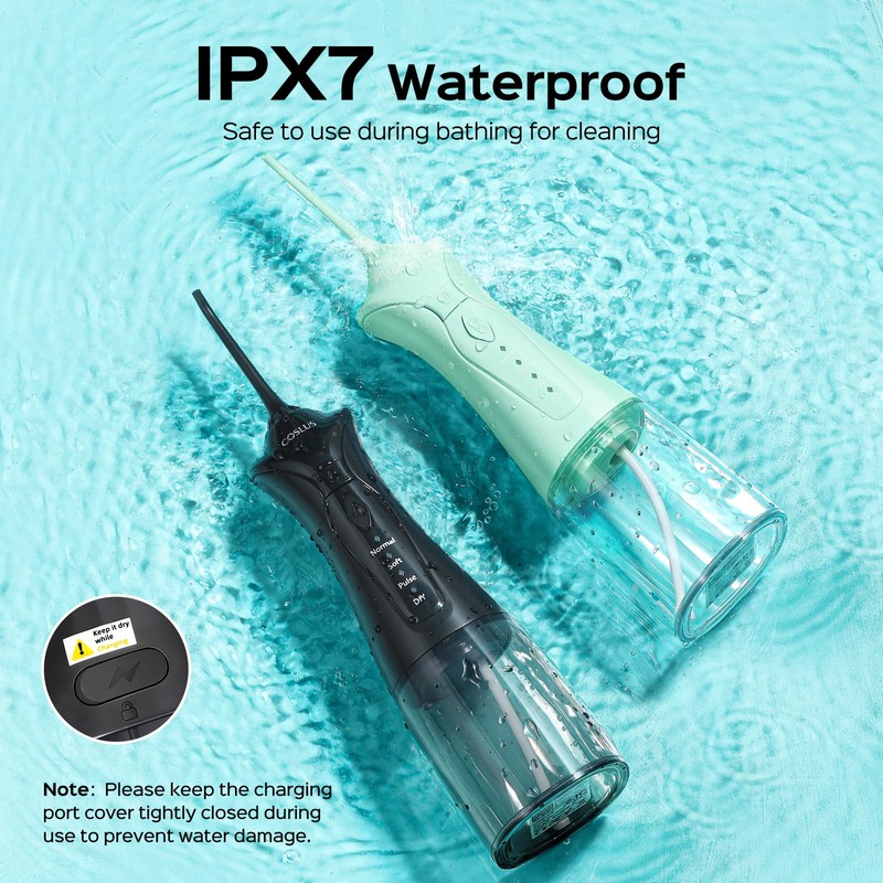 COSLUS 2-Pack Water Flosser for Teeth: Water Dental Pick Set