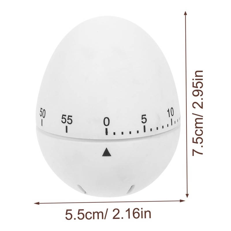 KICHOUSE 2pcs Cute Egg Shape Mechanical Kitchen Timer Countdown Timer