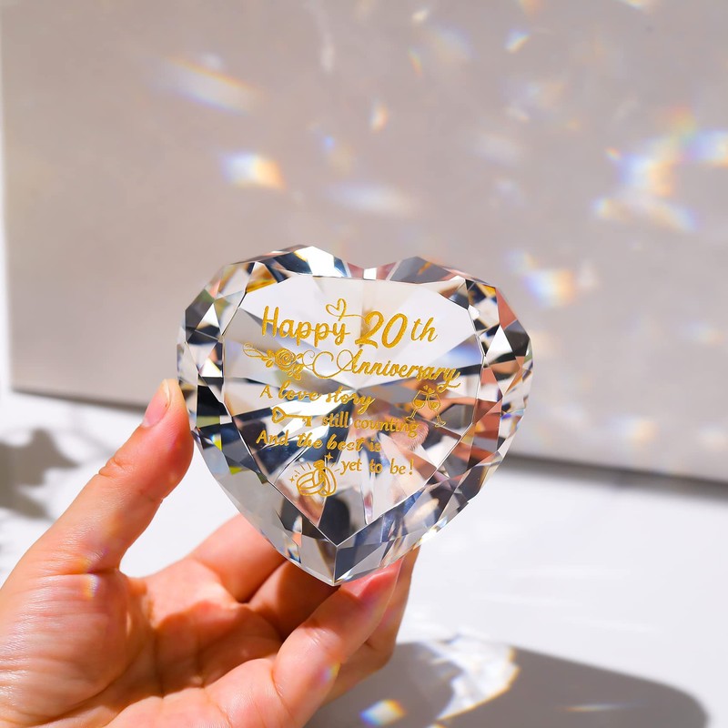 20th Wedding Anniversary Romantic Gifts for Couple Wife Husband, Heart