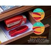 Bostitch EZ Squeeze One-Hole Punch, 10-Sheet Capacity, Black, Red, Blue