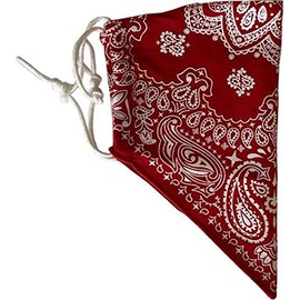 Auliné Collection Bandana Filter Pocket Adjustable Washable Reusable Face Mask, Westside Red