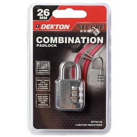 Dekton Zinc Combination Padlock | 3-Digit Resettable Lock for Extra Security | Zinc Body Construction & Iron Shackels | Ideal for Luggage, Lockers, and Travel | Heavy Duty Design | No Keys Required