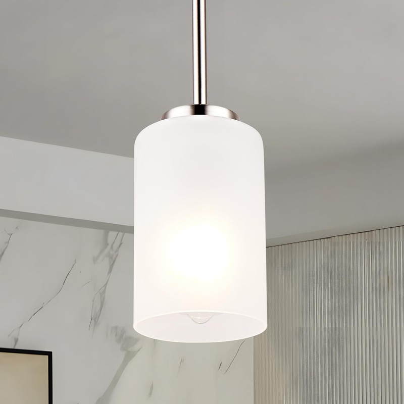 WYNEYET 3 Pack Mini Pendant Light, Brushed Nickel Hanging Ceiling