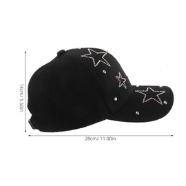 Outanaya Sun Visor Baseball Cap Hats ’ Glitter Hat Sparkly Rhinestone Cap Women’s Outdoor Hat Cute Rhinestone Hat Bling Sports Cap Women’s Fun Cap Cute Bling Hat Black Polyester