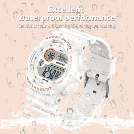 Ladies Watches for Women Waterproof Digital Watch Womens Girls Sports Easy Read Watch with Alarm Stopwatch Calendar LED Backlight Multifunction Watch