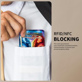 RWUTYTIUL Red Blue Dragon Slim Minimalist Wallet with Lanyard Strap, PU Leather Front Pocket Wallet RFID Blocking Credit Card Holder Card Cases with ID Window for Man Woman Boy Girl