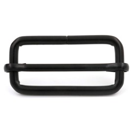 Wuuycoky Black 1.5" Inner Length Metal Sliding Bar Tri-Glides Wire-Formed Roller Pin Buckles Slider Pack of 10