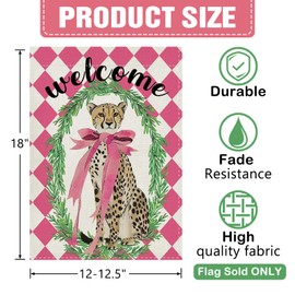 Dyrenson Leopard Welcome Decorative Garden Flag, Jungle Safari Animals
