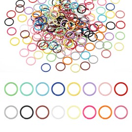 Ptwola 300 PCS Colored Open Jump Rings 10mm O Keychain Rings Small Jewelry Making Connectors DIY Necklace Rings for Bracelet Findings Charm Pendant Bead Craft Lobster Clasps Dog Tag Supplies