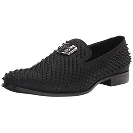 STACY ADAMS mens Sabre Velour Slip on Loafer, Black, 10 US