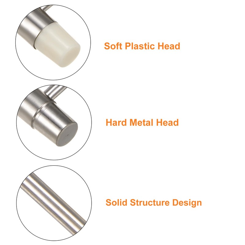 sourcing map 4pcs Double Face Small Plastic Metal Hammer 7"
