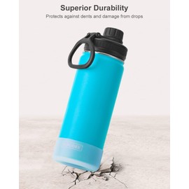 koodee Insulated Water Bottle -18 oz Stainless Steel Double Wall Vacuum Wide Mouth Sport Bottle with Leakproof Spout Lid (Sky Blue)