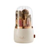 Toothbrush Holders with Cover,Dustproof 360 Rotating 7 Slots Toothpaste Holder