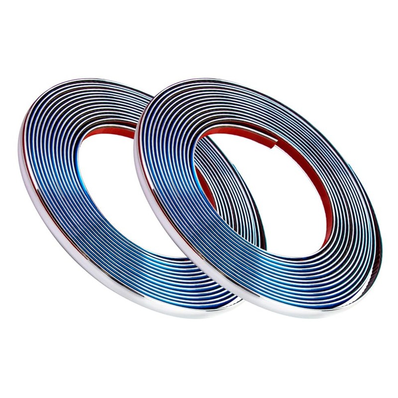 QWORK Automotive Chrome Trim Molding, 2 Pack 1/2 inch Wide