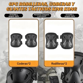 4pcs Coderas de Rodilla, Protector de Rodilleras Coderas T?cticas