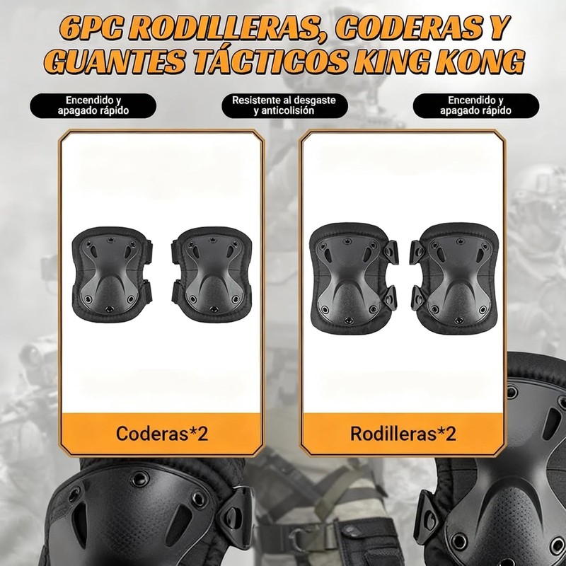 4pcs Coderas de Rodilla, Protector de Rodilleras Coderas T?cticas