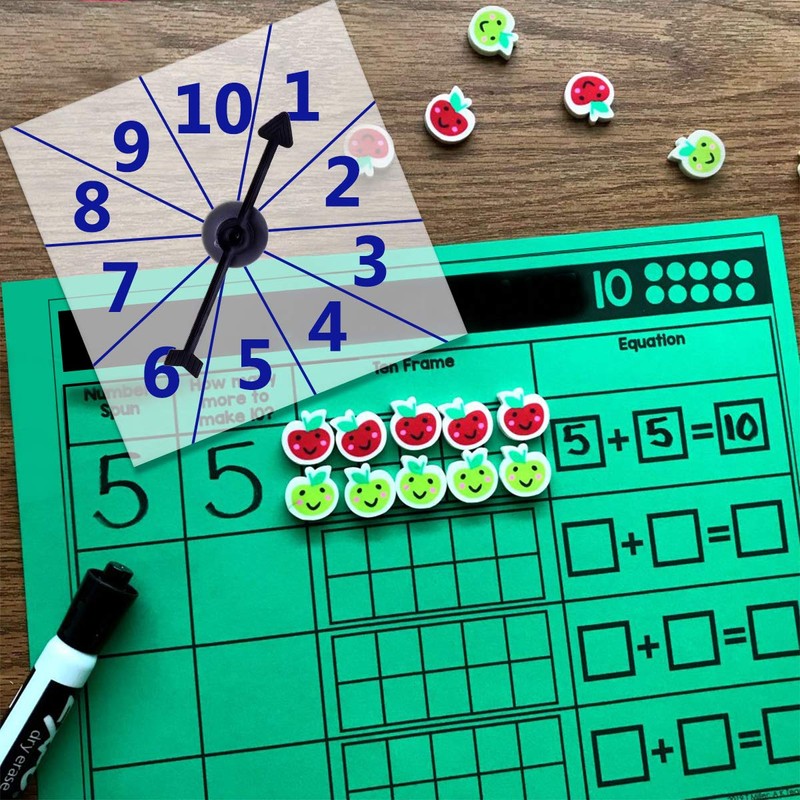 Lohoee 15Pcs Transparent Spinners Math Game Spinner with Rotating Arrow