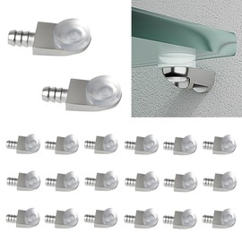 20PCS 1/5 Inch Metal Locking Shelf Holder Pegs Pins Clips Bracket Heavy Duty with Silicone Suction Cup Adjustable Replacement Wood Glass for Kitchen Furniture Cabinet Bookshelves