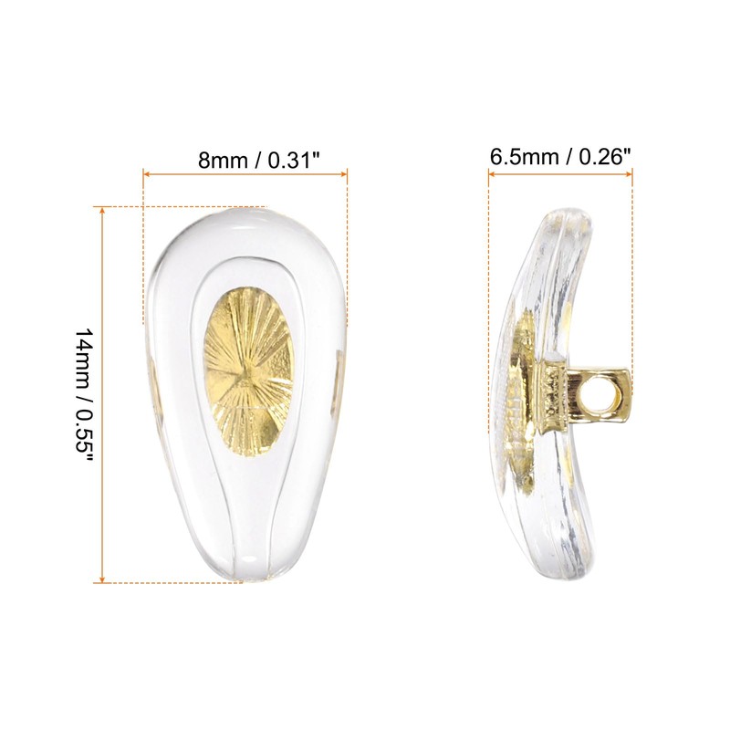 HARFINGTON 4 Pairs Eyeglass Nose Pad 6.5mm Thickness Silicone Anti-Slip