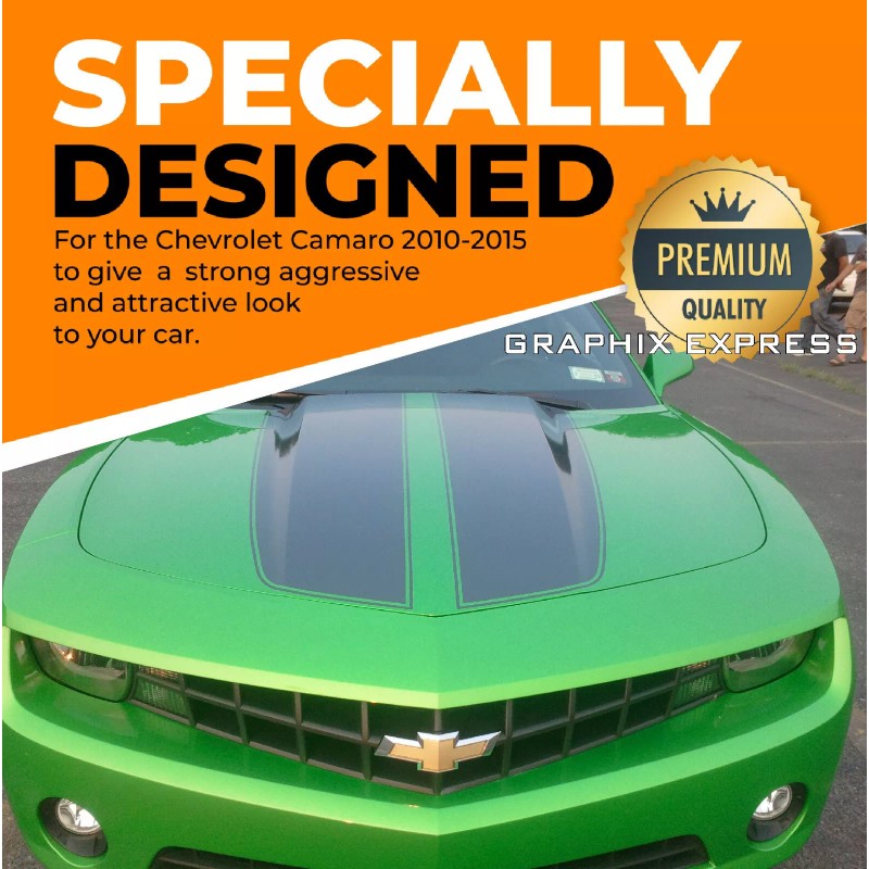 Avery GLOSS BLACK - Camaro RACING STRIPES Rally Decal 2010-2015