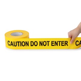 New Star Foodservice 1028799 Industrial Commercial Grade Non-Adhesive Yellow Caution Tape, Caution DO NOT Enter, 3 Inch x 1000 Feet (Industrial Size)
