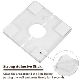 Kozelo 4pcs Wall Split Flange - [ 28mm/1.1 Inch Hole x 85mm/3.4 Inch ], Self-Adhesive Escutcheon Plate Water Pipe Cover for Water Faucet Decoration, Silver