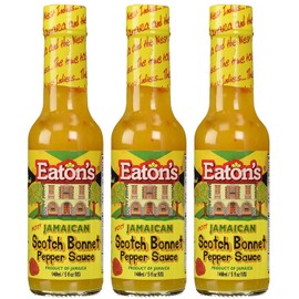 Eaton's Jamaican Scotch Bonnet Pepper Sauce - Sweet, Spicy, Flavorful Hot Sauce - Use as Glaze for Chicken Wings - Condiment for Sausages and Burgers - Hot Peppers Sauce with Jerk Cooking Recipe eBook