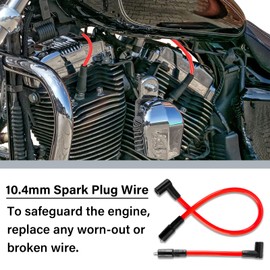 DYNA-409BK Spark Plug Wires, Compatible with Harley-Davidson Big Twin Dyna Super Glide/Wide Glide/Low Rider 2000-2017 & Softail Springer/Slim/Deluxe/Deuce 1999-2017