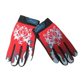 EurHouse Bike Cycling Gloves for Children Full Finger Non-slip Breathable Kids Gloves Warm Sport Mittens (Red)