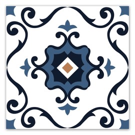 WOWSTAR 30-Pack Peel and Stick Floor Tiles, 12 x 12in Vinyl Flooring Tiles, Self-Adhesive Waterproof Flooring Planks for Kitchen, Dining Room, Bedrooms, 30 Sq. Ft - Blue Flower Texture