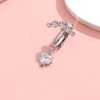 LAURITAMI Fake Belly Button Piercing Faux Belly Piercing CZ Heart