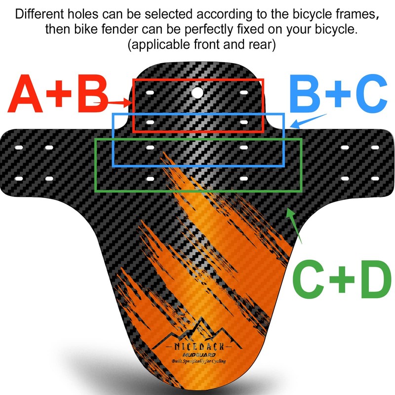 NICEDACK Bike Fender, Adjustable MTB Mud Guard, Front and Rear