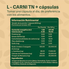L-Carnitina con CLA + Cetonas + Vinagre de Manzana con 200 Capsulas [6 meses]. VitalBotanics. Suplemento Multivitaminico para Hombre y Mujer